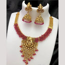 FS Collection South Indian Style Divine Lord Ganesha Pearl Necklace Set