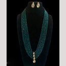 FS Collection Elegant Kundan Stone And Multi Layer Of Pearl Long Necklace Set 