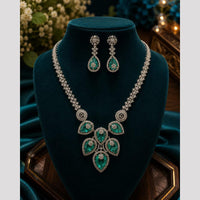 FS Collection Dazzling American Diamond And Austrian Stone Necklace Set