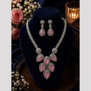 FS Collection Dazzling American Diamond And Austrian Stone Necklace Set