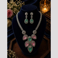 FS Collection Dazzling American Diamond And Austrian Stone Necklace Set