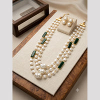 FS Collection Classic Pota Stone And Beads Necklace Set