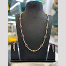 FS Collection Dazzling American Diamond And Austrian Stone Long Necklace Set