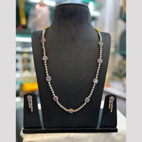 FS Collection Dazzling American Diamond And Austrian Stone Long Necklace Set