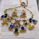 FS Collection Royal Pota Stone And Ghungroo Choker Necklace Set