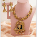 FS Collection Classic Pota Stone And Pearl Temple Necklace Set