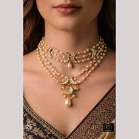 FS Collection Elegant Austrian Stone And Beads Choker Necklace