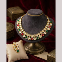FS Collection Elegant Kundan Stone Necklace Set