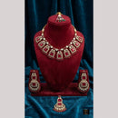FS Collection Elegant Kundan Stone And Pearl Necklace Set