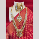 FS Collection Elegant Kundan Stone Necklace Set