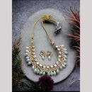 FS Collection Glamorous Kundan Stone And Pearl Designer Necklace Set