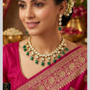 FS Collection Glamorous Kundan Stone And Pearl Designer Necklace Set