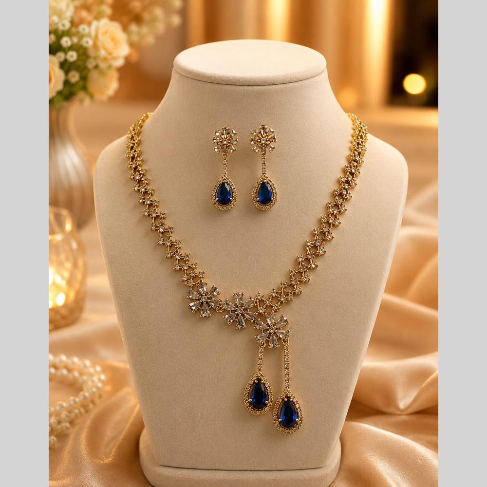 FS Collection Royal Look American Daimond And Austrian Stone Necklace Set