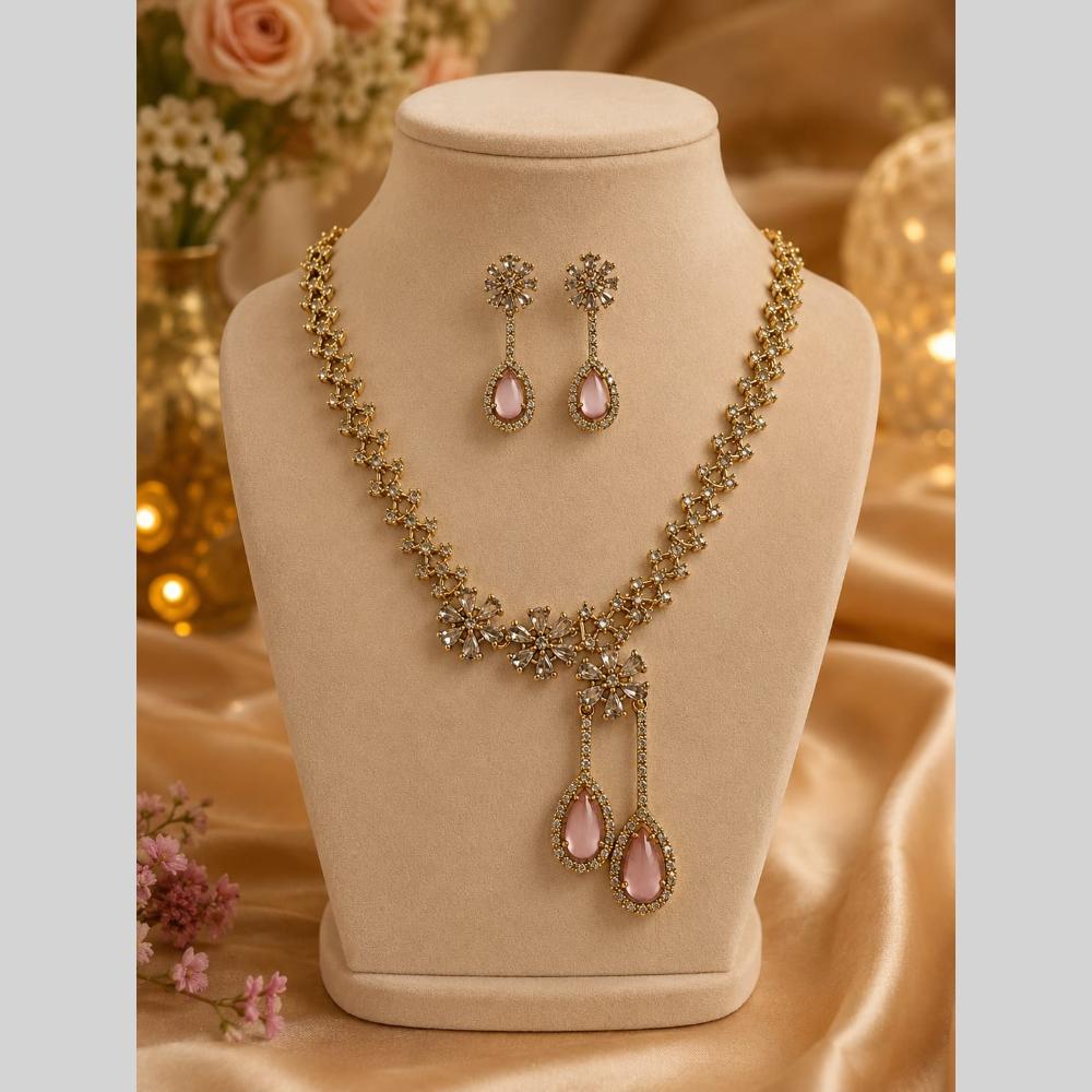 FS Collection Royal Look American Daimond And Austrian Stone Necklace Set