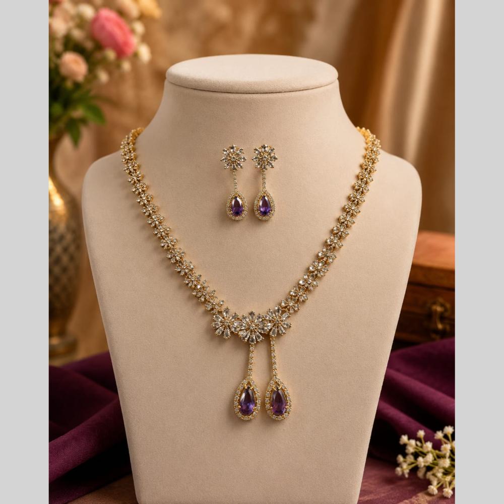 FS Collection Royal Look American Daimond And Austrian Stone Necklace Set