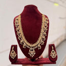 FS Collection Classic Pota Stone And Austrian Stone And Pearl Long Necklace Set