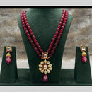 FS Collection Glamorous Kundan Stone And Pearl Designer Necklace Set