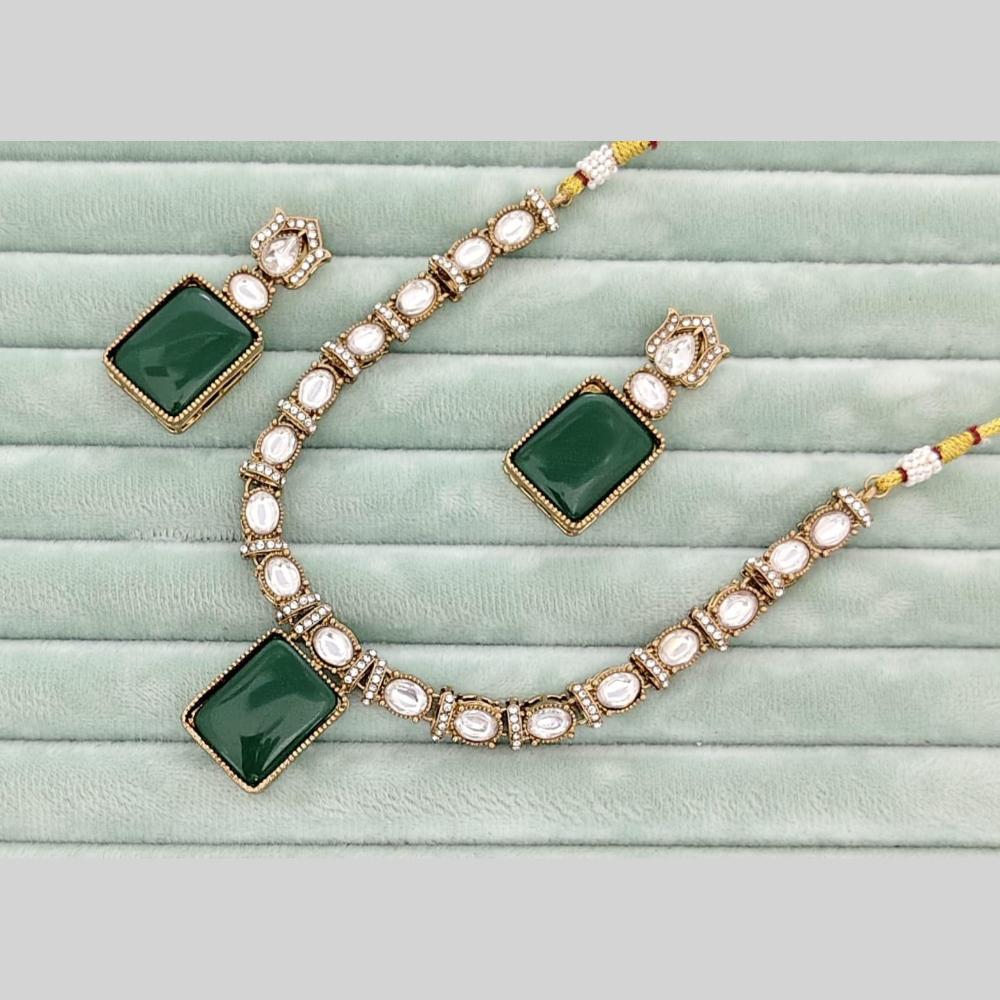 FS Collection Glamorous Polki Kundan Stone Necklace Set