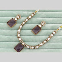 FS Collection Glamorous Polki Kundan Stone Necklace Set