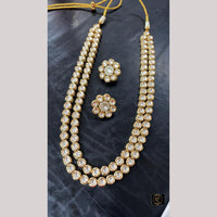 FS Collection Glamorous Kundan Stone Long Necklace Set