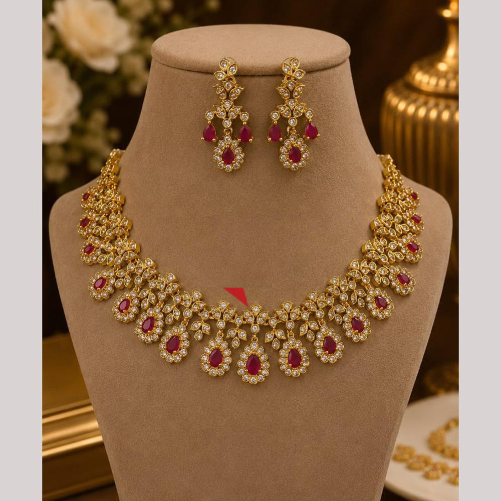 FS Collection Royal Look American Daimond And Austrian Stone Necklace Set