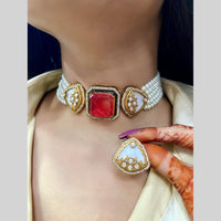 FS Collection Elegant Pota Stone Festive Choker Necklace Set