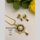 FS Collection Ethnic American Diamond And Pearl Chain Pendant Set