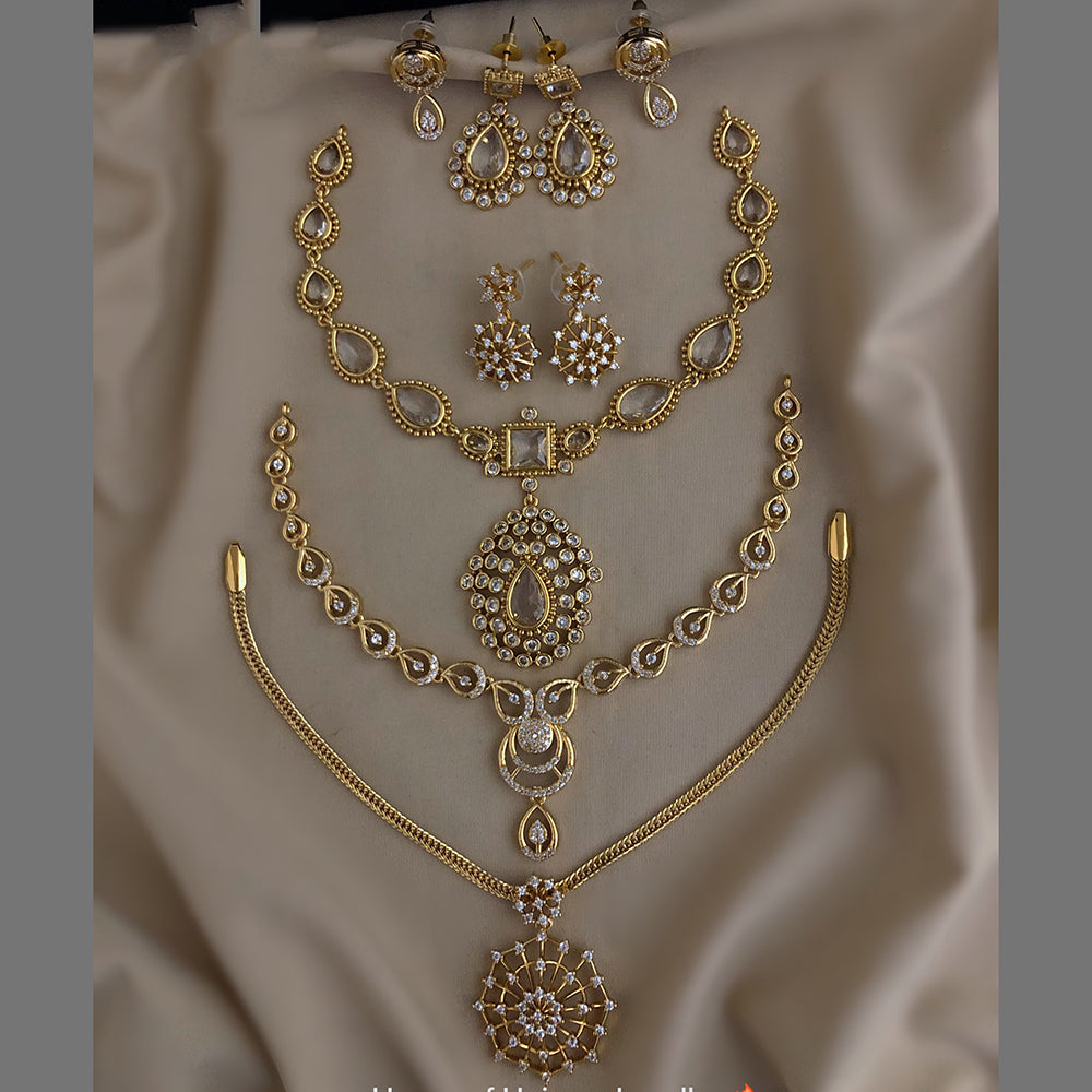 FS Collection Fashion Austrian Stone Combo Necklace Set