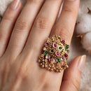 FS Collection Designer Pota Stone And Pearl Statement Ring for Women