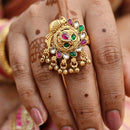 FS Collection Designer Pota Stone And Pearl Statement Ring for Women