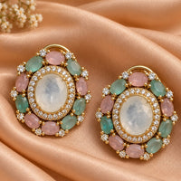 FS Collection Glamorous American Diamond Sparkle Stud Earrings