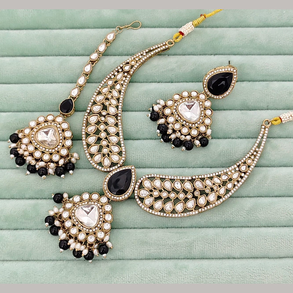 FS Collection Classic Pota Stone And Beaded Necklace Set