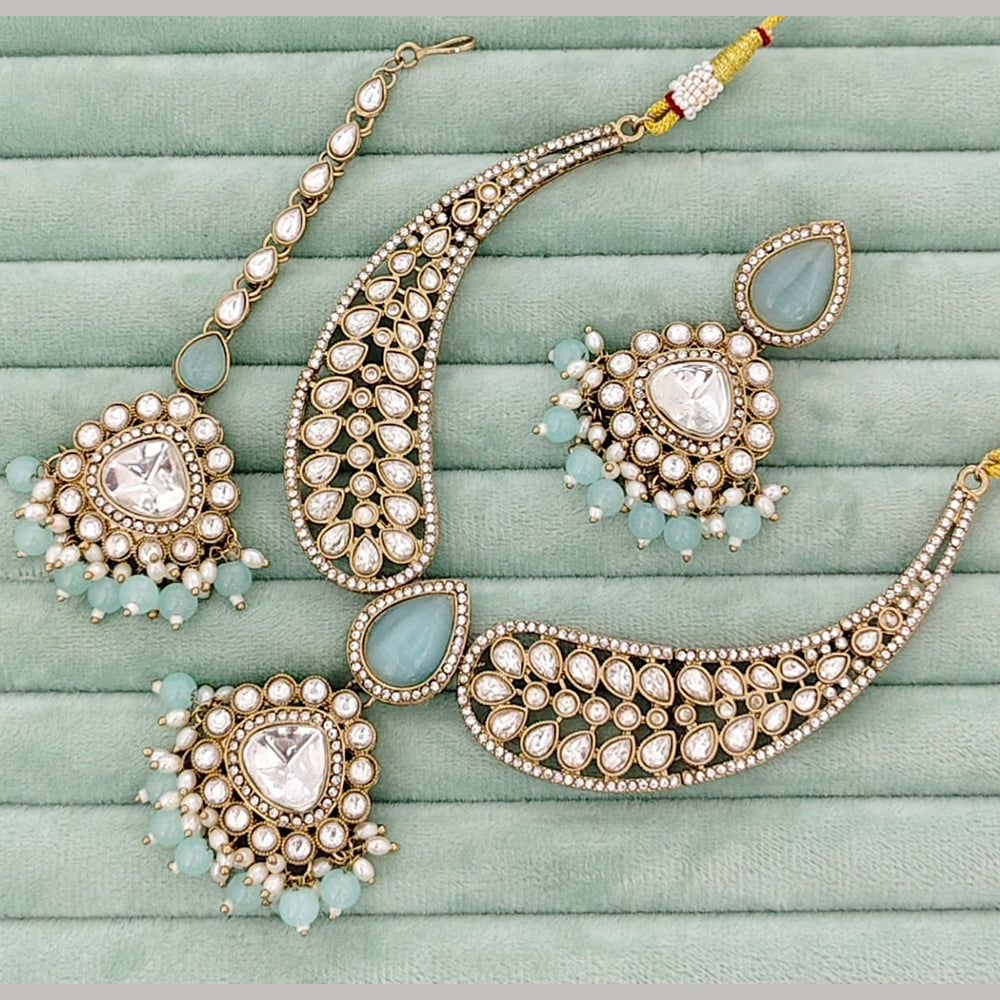 FS Collection Classic Pota Stone And Beaded Necklace Set