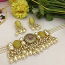 FS Collection Classic Pota Stone And Beaded Choker Necklace Set