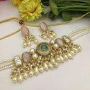 FS Collection Classic Pota Stone And Beaded Choker Necklace Set