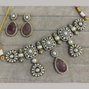 FS Collection Classic Pota Stone And Beaded Choker Necklace Set
