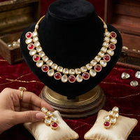 FS Collection Classic Pota Stone Necklace Set