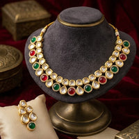 FS Collection Classic Pota Stone Necklace Set