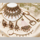 FS Collection Austrian Stone And Pearl Bridal Ensemble Choker Necklace Set
