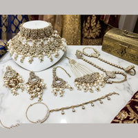 FS Collection Austrian Stone And Pearl Bridal Ensemble Choker Necklace Set