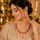 FS Collection Elegant Kundan Stone Necklace Set