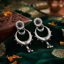 FS Collection Ethnic Oxidised Pota Stone Hanging Earrings