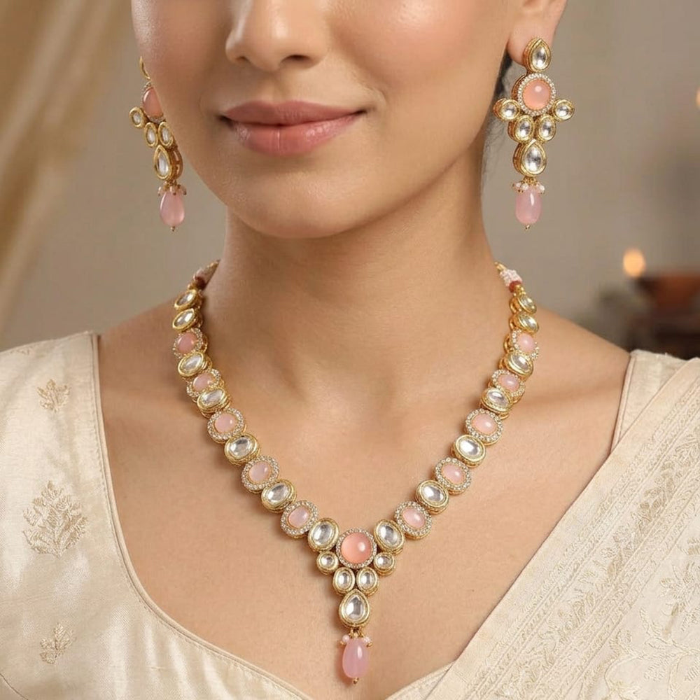 FS Collection Elegant Pota Stone And Beads Necklace Set