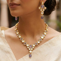 FS Collection Elegant Pota Stone And Beads Necklace Set