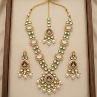 FS Collection Elegant Pota Stone Pearl And Beads Necklace Set
