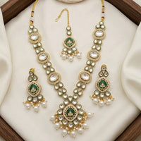 FS Collection Elegant Pota Stone Pearl And Beads Necklace Set