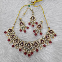 FS Collection Elegant Pota Stone Pearl And Beads Necklace Set
