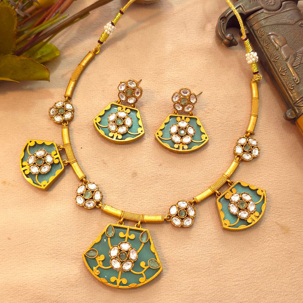 FS Collection Elegant Pota Stone Necklace Set