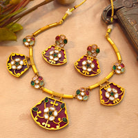 FS Collection Elegant Pota Stone Necklace Set