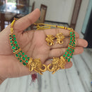 FS Collection Elegant Pota Stone Elephant Motif Necklace Set